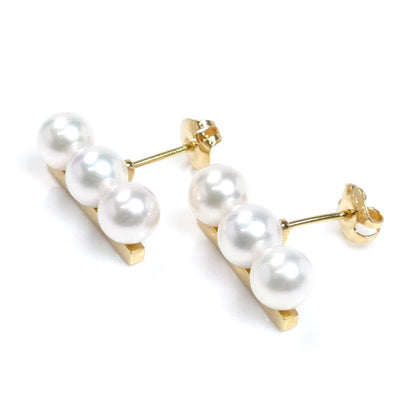 TASAKI タサキ K18YG イエローゴールド バランス ネオ パール ピアス E-4315-18KYG アコヤパール約6.7mm 6.2g レディース【中古】【美品】