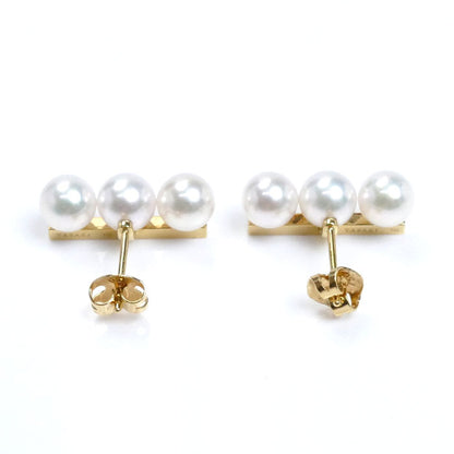TASAKI タサキ K18YG イエローゴールド バランス ネオ パール ピアス E-4315-18KYG アコヤパール約6.7mm 6.2g レディース【中古】【美品】
