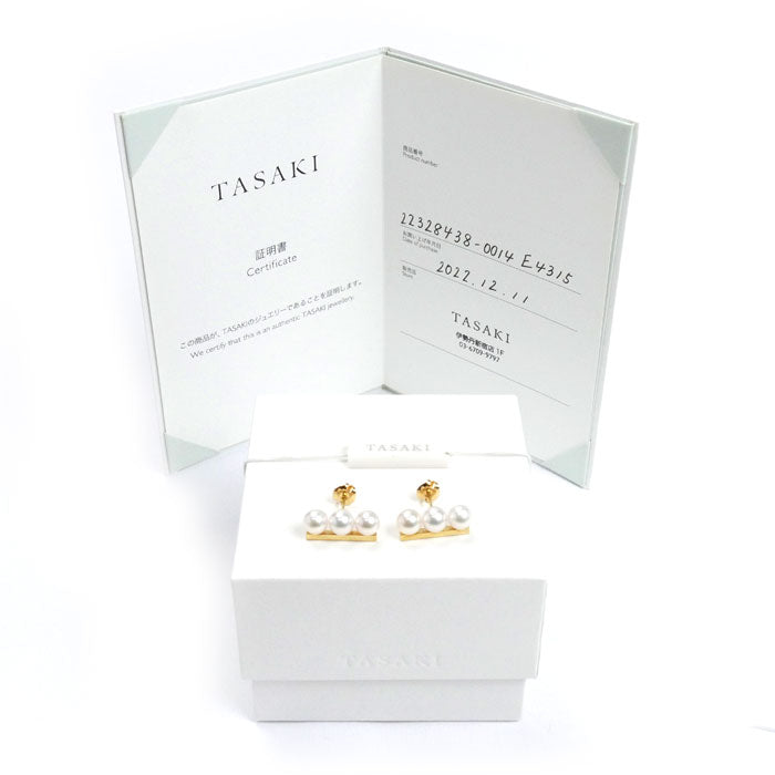 TASAKI タサキ K18YG イエローゴールド バランス ネオ パール ピアス E-4315-18KYG アコヤパール約6.7mm 6.2g レディース【中古】【美品】