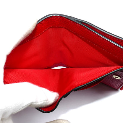 Valentino Garavani ヴァレンティノ・ガラヴァーニ ロックスタッズ コンパクトウォレット 二つ折り財布 レッド 3W2P0W06 レディース【中古】【美品】