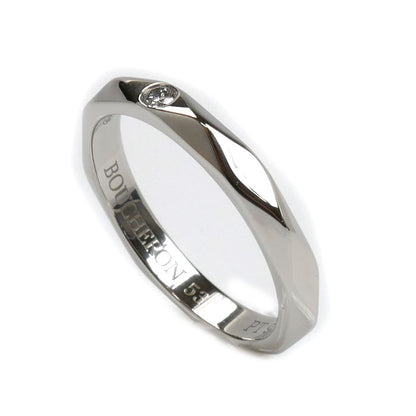 Boucheron ブシュロン Pt950プラチナ ファセット 1P ダイヤ リング・指輪 ダイヤモンド 13号 53 4.7g レディース【中古】