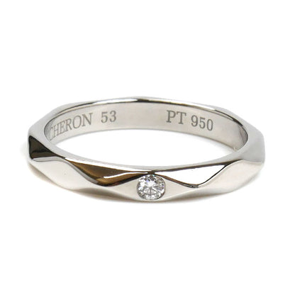 Boucheron ブシュロン Pt950プラチナ ファセット 1P ダイヤ リング・指輪 ダイヤモンド 13号 53 4.7g レディース【中古】