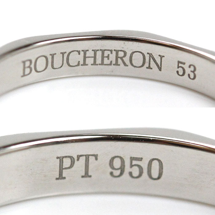 Boucheron ブシュロン Pt950プラチナ ファセット 1P ダイヤ リング・指輪 ダイヤモンド 13号 53 4.7g レディース【中古】