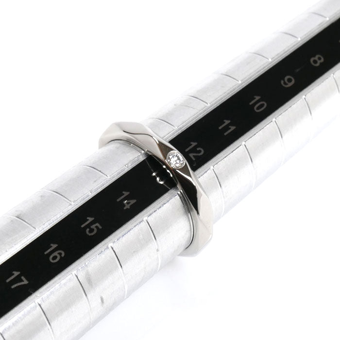 Boucheron ブシュロン Pt950プラチナ ファセット 1P ダイヤ リング・指輪 ダイヤモンド 13号 53 4.7g レディース【中古】