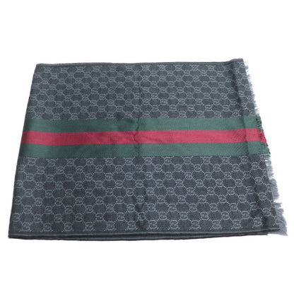 GUCCI グッチ シェリーライン マフラー ブラック 147351 4G704 1166 ユニセックス【中古】【美品】