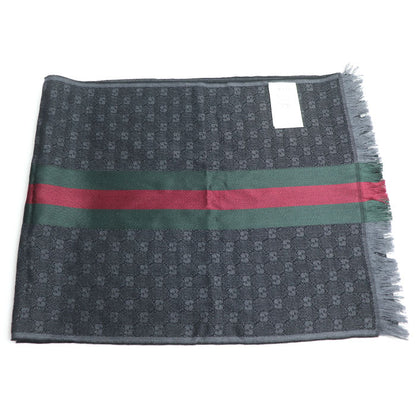 GUCCI グッチ シェリーライン マフラー ブラック 147351 4G704 1166 ユニセックス【中古】【美品】