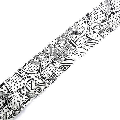 HERMES エルメス ツイリー Eperon d' Or Bandana エプロンドールバンダナ スカーフ ホワイト/ブラック H852978S レディース【中古】【美品】