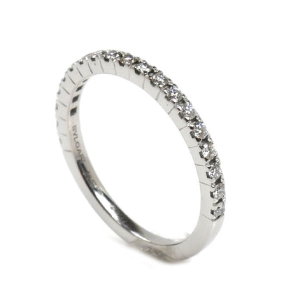 BVLGARI ブルガリ K18WG ホワイトゴールド ハーフエタニティ ダイヤ ローマ アモール リング・指輪 351547 6号 1.6g レディース【中古】【美品】