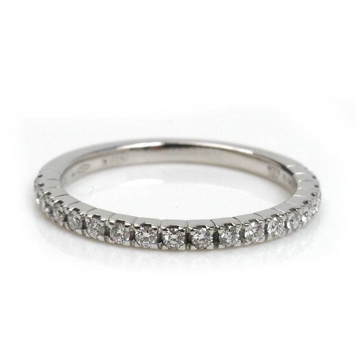 BVLGARI ブルガリ K18WG ホワイトゴールド ハーフエタニティ ダイヤ ローマ アモール リング・指輪 351547 6号 1.6g レディース【中古】【美品】