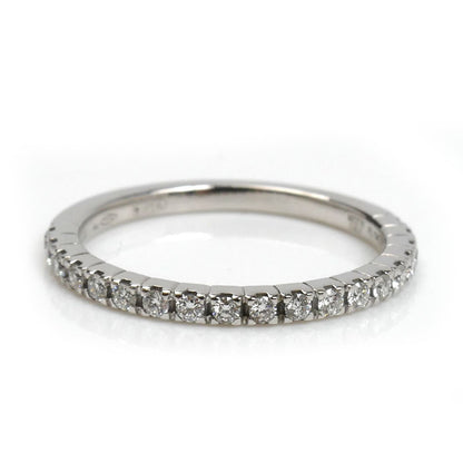 BVLGARI ブルガリ K18WG ホワイトゴールド ハーフエタニティ ダイヤ ローマ アモール リング・指輪 351547 6号 1.6g レディース【中古】【美品】