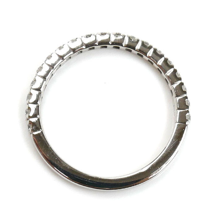 BVLGARI ブルガリ K18WG ホワイトゴールド ハーフエタニティ ダイヤ ローマ アモール リング・指輪 351547 6号 1.6g レディース【中古】【美品】