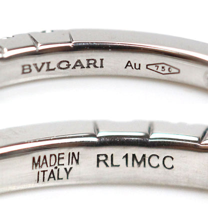 BVLGARI ブルガリ K18WG ホワイトゴールド ハーフエタニティ ダイヤ ローマ アモール リング・指輪 351547 6号 1.6g レディース【中古】【美品】