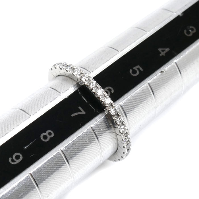 BVLGARI ブルガリ K18WG ホワイトゴールド ハーフエタニティ ダイヤ ローマ アモール リング・指輪 351547 6号 1.6g レディース【中古】【美品】