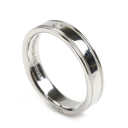 TIFFANY&Co. ティファニー Pt950プラチナ ダブルミルグレインバンド ダイヤ リング・指輪 10号 6.2g レディース【中古】【美品】