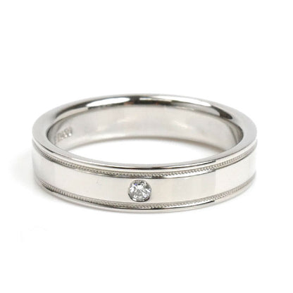 TIFFANY&Co. ティファニー Pt950プラチナ ダブルミルグレインバンド ダイヤ リング・指輪 10号 6.2g レディース【中古】【美品】