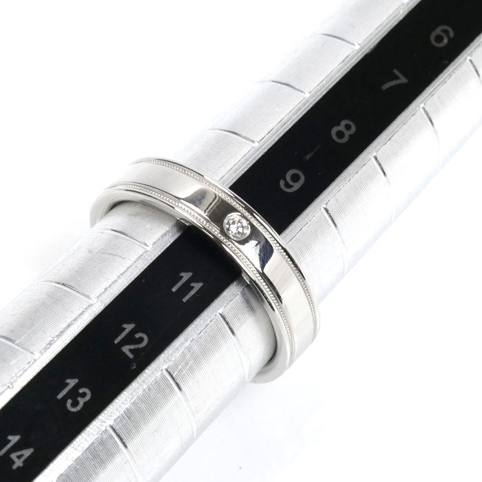 TIFFANY&Co. ティファニー Pt950プラチナ ダブルミルグレインバンド ダイヤ リング・指輪 10号 6.2g レディース【中古】【美品】
