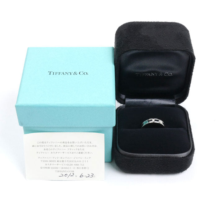 TIFFANY&Co. ティファニー Pt950プラチナ ダブルミルグレインバンド ダイヤ リング・指輪 10号 6.2g レディース【中古】【美品】