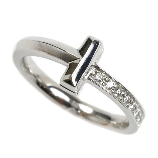 TIFFANY&Co. ティファニー K18WG ホワイトゴールド Tワン ナロー ダイヤ リング・指輪 67795512 9号 4.0g レディース【中古】【美品】