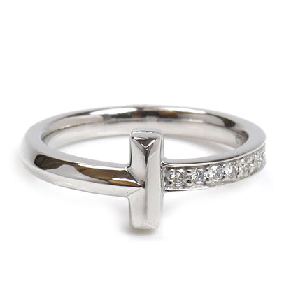 TIFFANY&Co. ティファニー K18WG ホワイトゴールド Tワン ナロー ダイヤ リング・指輪 67795512 9号 4.0g レディース【中古】【美品】