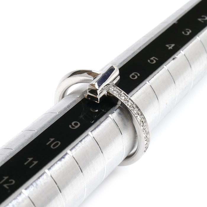 TIFFANY&Co. ティファニー K18WG ホワイトゴールド Tワン ナロー ダイヤ リング・指輪 67795512 9号 4.0g レディース【中古】【美品】