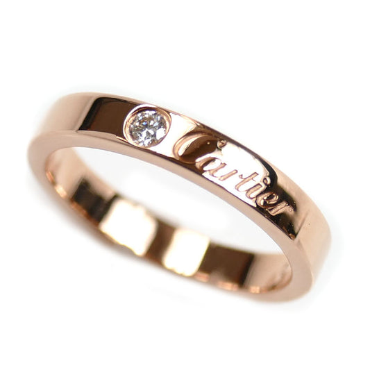 CARTIER カルティエ K18PG ピンクゴールド エングレーブド 1P ダイヤ リング・指輪 B4086449 ダイヤモンド 9号 49 3.5g レディース【中古】【美品】