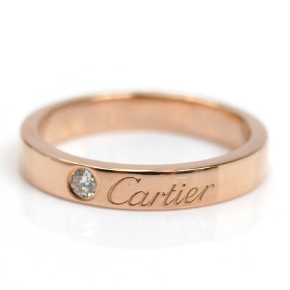 CARTIER カルティエ K18PG ピンクゴールド エングレーブド 1P ダイヤ リング・指輪 B4086449 ダイヤモンド 9号 49 3.5g レディース【中古】【美品】