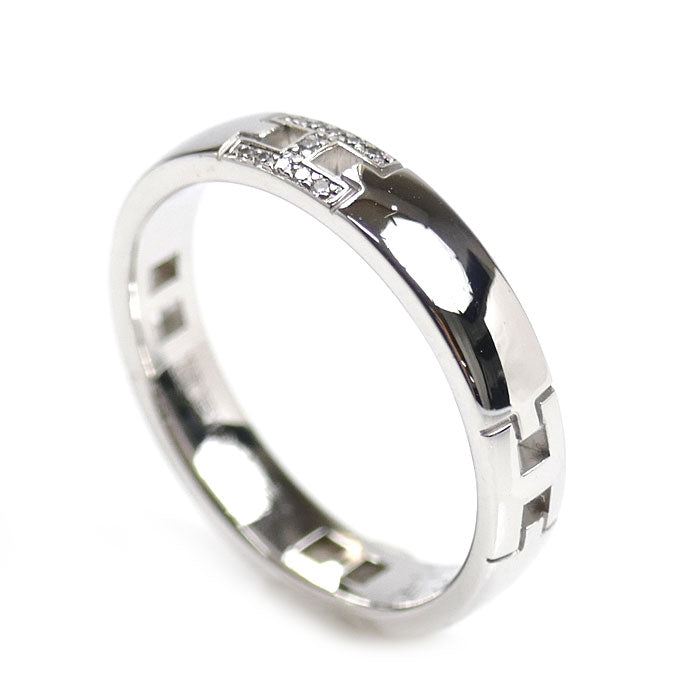 HERMES エルメス K18WG ホワイトゴールド エヴァー ヘラクレス リング・指輪 ダイヤモンド 8号 48 3.5g レディース【中古】【美品】