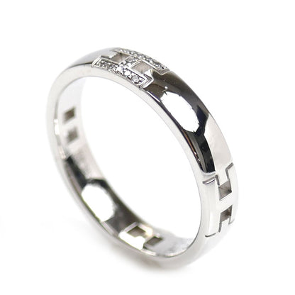 HERMES エルメス K18WG ホワイトゴールド エヴァー ヘラクレス リング・指輪 ダイヤモンド 8号 48 3.5g レディース【中古】【美品】