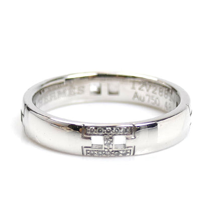 HERMES エルメス K18WG ホワイトゴールド エヴァー ヘラクレス リング・指輪 ダイヤモンド 8号 48 3.5g レディース【中古】【美品】