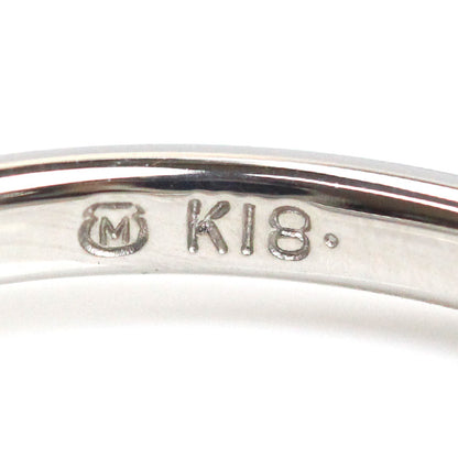 MIKIMOTO ミキモト K18WG ホワイトゴールド ディナー リング・指輪 PR1461U パール約3.4mm ダイヤモンド 5号 1.7g レディース【中古】【美品】