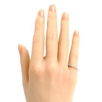 MIKIMOTO ミキモト K18WG ホワイトゴールド ディナー リング・指輪 PR1461U パール約3.4mm ダイヤモンド 5号 1.7g レディース【中古】【美品】