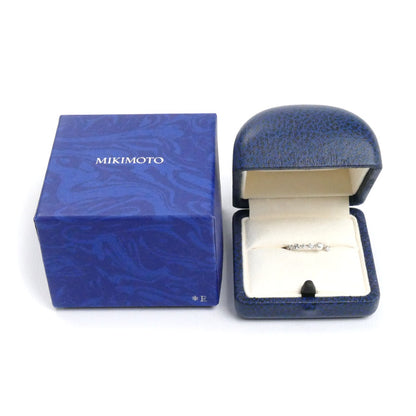 MIKIMOTO ミキモト K18WG ホワイトゴールド ディナー リング・指輪 PR1461U パール約3.4mm ダイヤモンド 5号 1.7g レディース【中古】【美品】