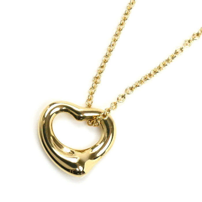 TIFFANY&Co. ティファニー K18YG イエローゴールド オープンハート ネックレス 3.1g 41cm レディース【中古】