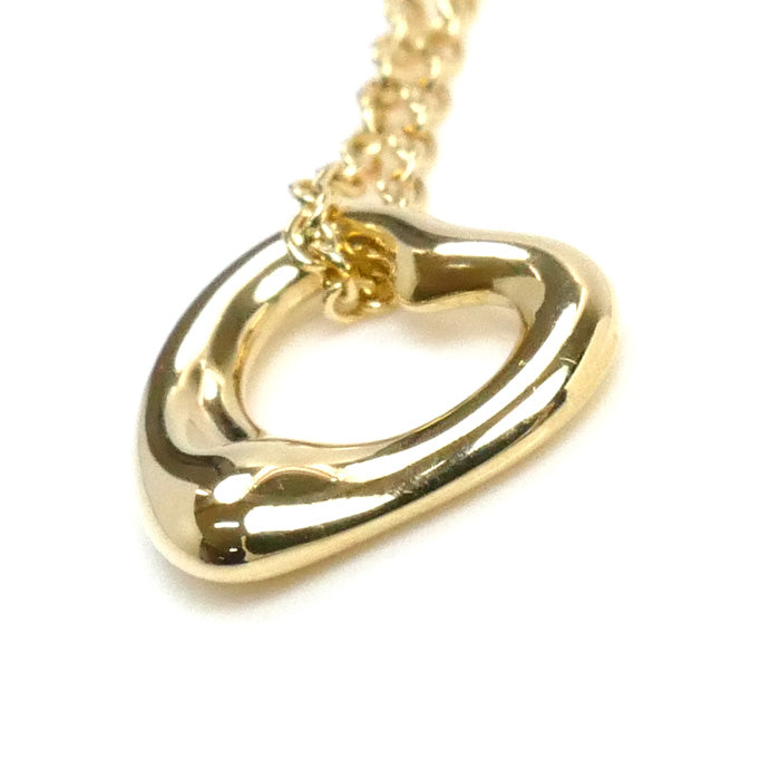 TIFFANY&Co. ティファニー K18YG イエローゴールド オープンハート ネックレス 3.1g 41cm レディース【中古】