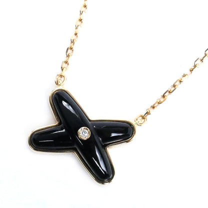 Chaumet ショーメ K18PG ピンクゴールド ジュ ドゥ リアン オニキス ネックレス 085107-000 オニキス ダイヤモンド 3.2g 38-40-41cm レディース【中古】【美品】