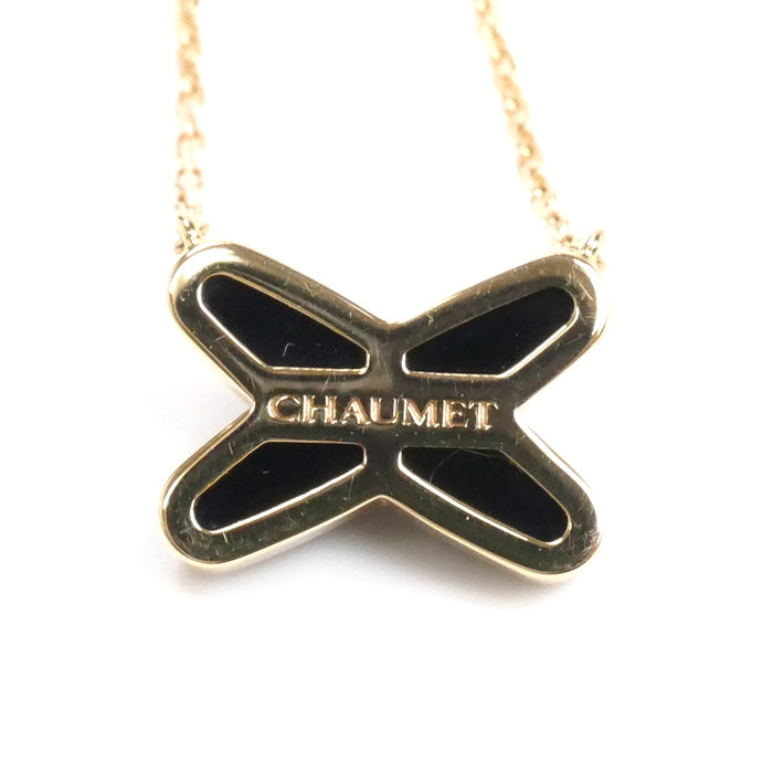 Chaumet ショーメ K18PG ピンクゴールド ジュ ドゥ リアン オニキス ネックレス 085107-000 オニキス ダイヤモンド 3.2g 38-40-41cm レディース【中古】【美品】