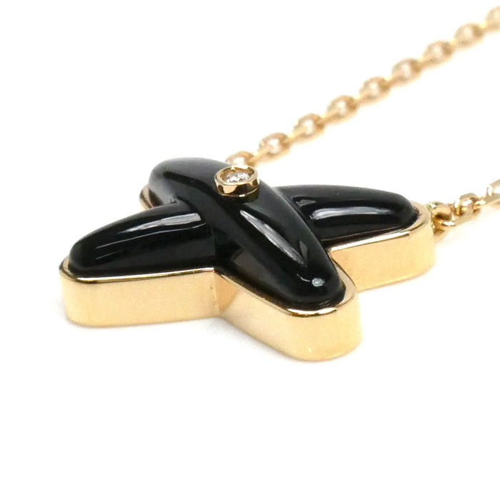 Chaumet ショーメ K18PG ピンクゴールド ジュ ドゥ リアン オニキス ネックレス 085107-000 オニキス ダイヤモンド 3.2g 38-40-41cm レディース【中古】【美品】