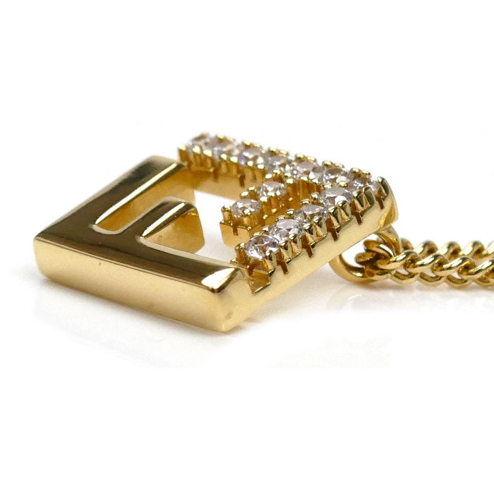 FENDI フェンディ GP ジルコン フォーエバーフェンディ ネックレス 8AK337A44GF089U 49-51-52-53cm レディース【中古】【美品】