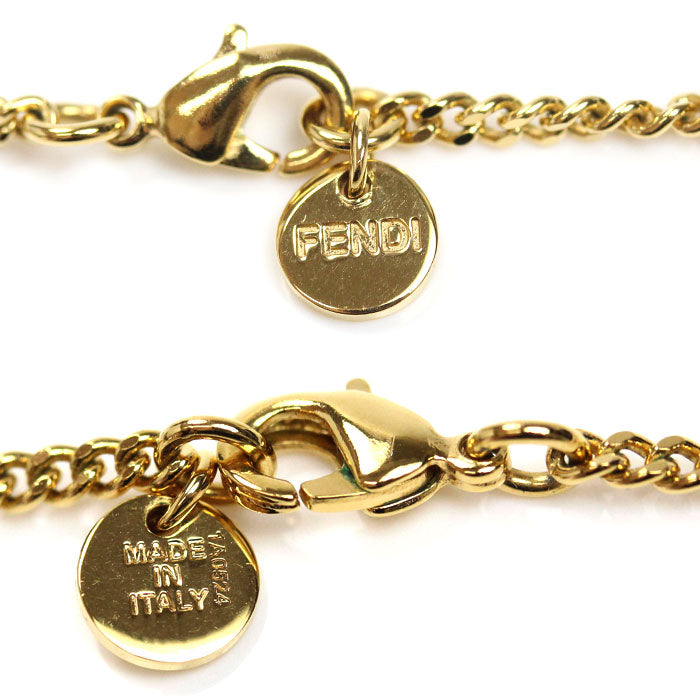 FENDI フェンディ GP ジルコン フォーエバーフェンディ ネックレス 8AK337A44GF089U 49-51-52-53cm レディース【中古】【美品】