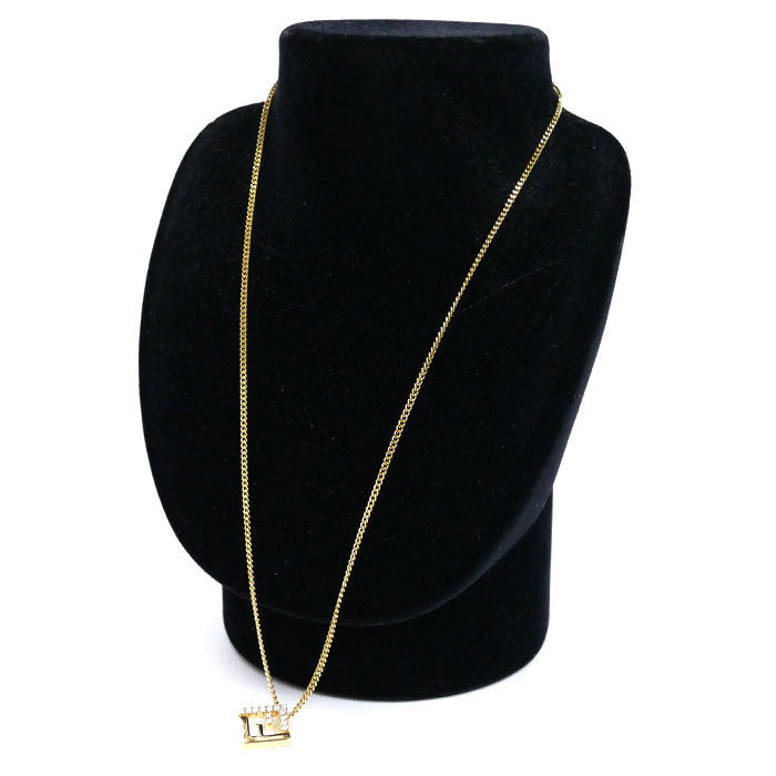 FENDI フェンディ GP ジルコン フォーエバーフェンディ ネックレス 8AK337A44GF089U 49-51-52-53cm レディース【中古】【美品】