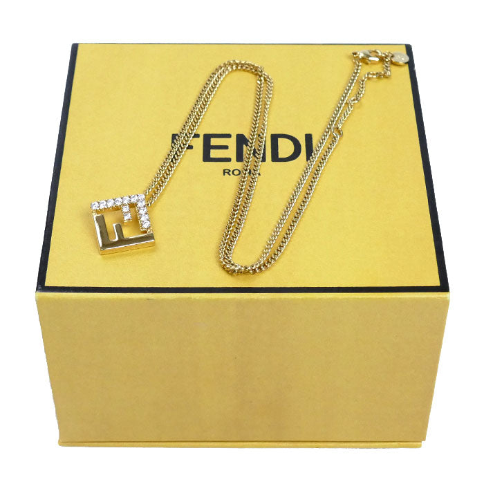 FENDI フェンディ GP ジルコン フォーエバーフェンディ ネックレス 8AK337A44GF089U 49-51-52-53cm レディース【中古】【美品】