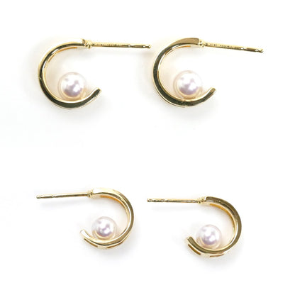 MIKIMOTO ミキモト K18YG イエローゴールド パール ピアス PE-1723PK パール約5.0mm 3.4g レディース【中古】【美品】