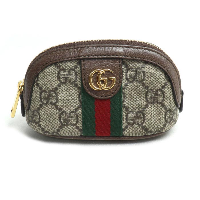GUCCI グッチ GGスプリーム コインケース ベージュ/エボニー 625707 96IWG 8745 オフディア キーポーチ レディース【中古】【美品】