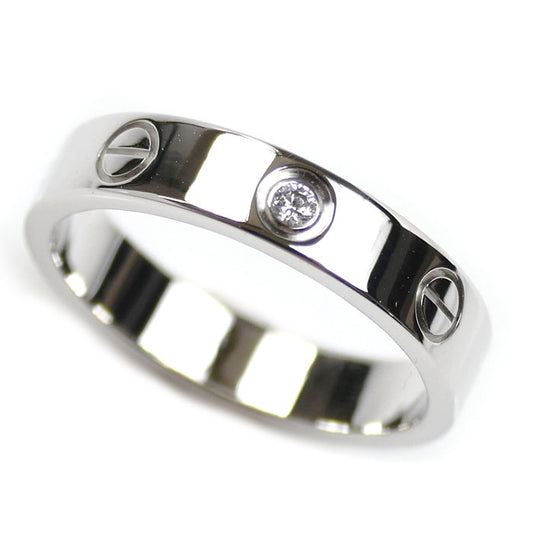 CARTIER カルティエ K18WG ホワイトゴールド ミニラブ 1P ダイヤ リング・指輪 B4050552 ダイヤモンド 12号 52 4.7g レディース【中古】【美品】