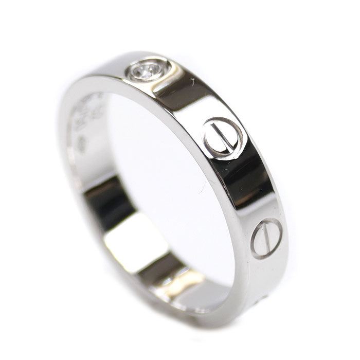 CARTIER カルティエ K18WG ホワイトゴールド ミニラブ 1P ダイヤ リング・指輪 B4050552 ダイヤモンド 12号 52 4.7g レディース【中古】【美品】