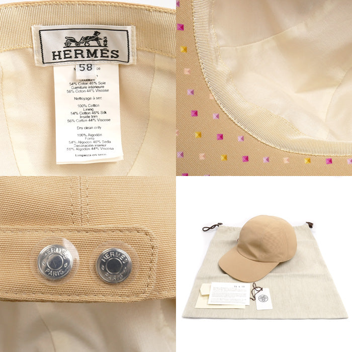 HERMES エルメス デイヴィス ドット メドール キャップ キャスケット ラテ H251057N 58 レディース【中古】
