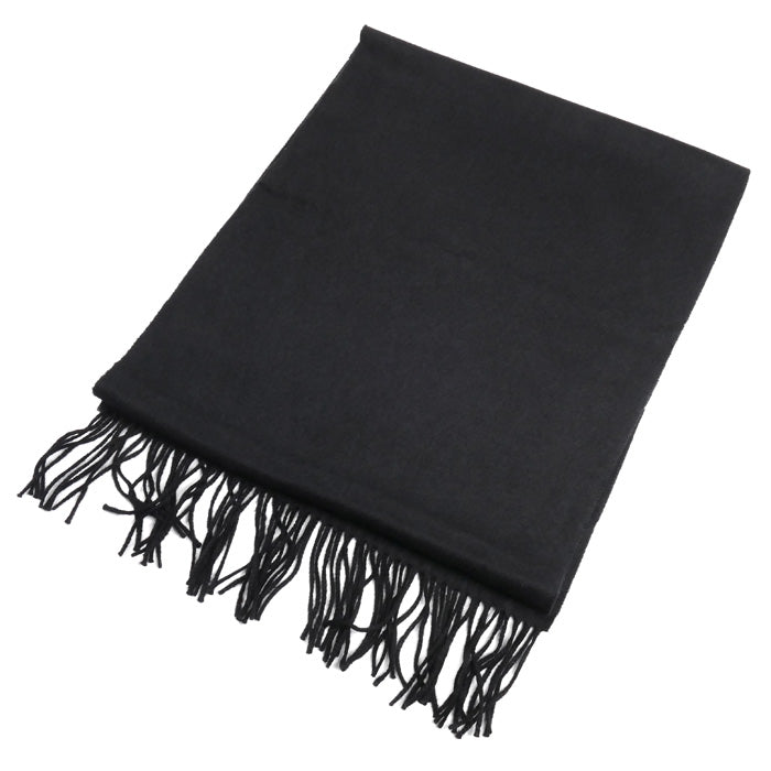 PRADA プラダ トライアングルロゴ マフラー ブラック 2FS065 2C0P F0002 ICチップ シルクxカシミヤ スカーフ レディース【中古】【美品】