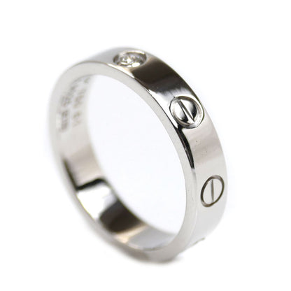 CARTIER カルティエ K18WG ホワイトゴールド ミニラブ 1P ダイヤ リング・指輪 B4050551 ダイヤモンド 11号 51 4.7g レディース【中古】【美品】