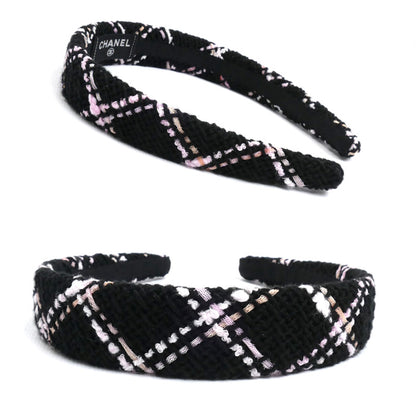 CHANEL シャネル ココマーク カチューシャ ブラック/ピンク AAA021 ヘアバンド レディース【中古】