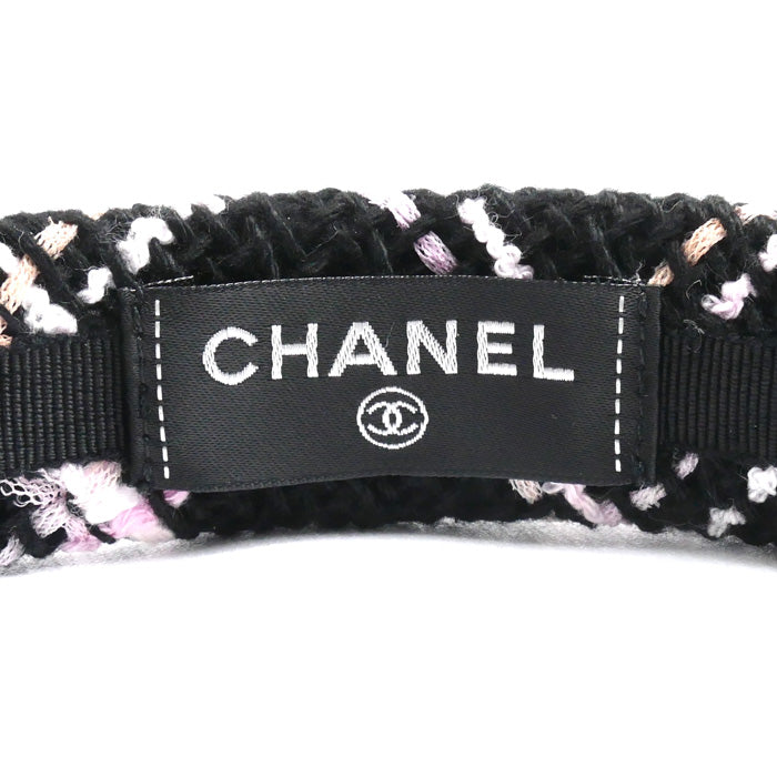 CHANEL シャネル ココマーク カチューシャ ブラック/ピンク AAA021 ヘアバンド レディース【中古】